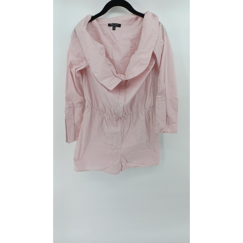 Romeo & Juliet Romper Women’s Medium Off-Shoulder Striped Pink/White Long Sleeve